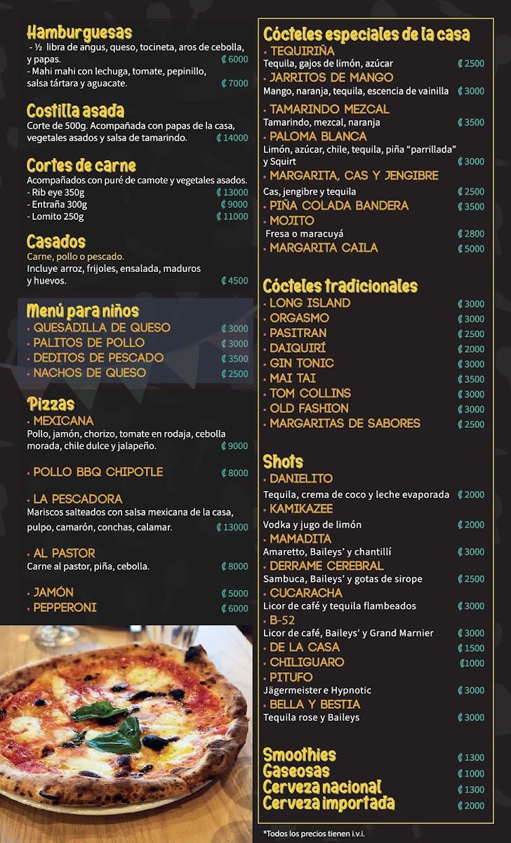 Menu Margaritas Jaco-1