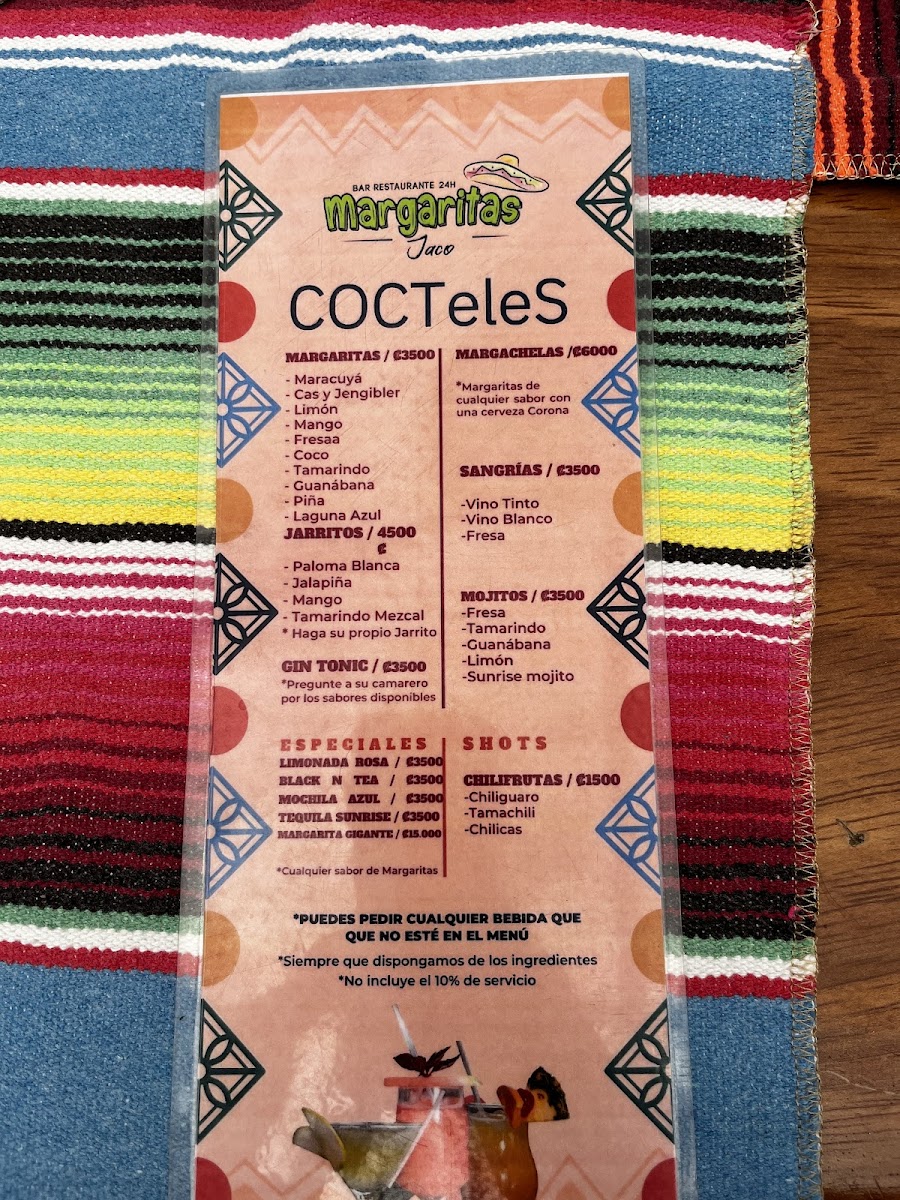 Menu Margaritas Jaco-5